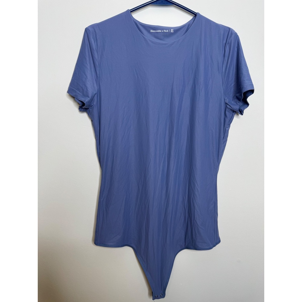 Abercrombie & Fitch Body Suit Womens XLT Blue Excellent Short Sleeve Crew Neck